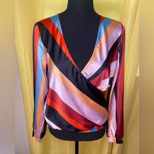 BAR III multicolored striped blouse